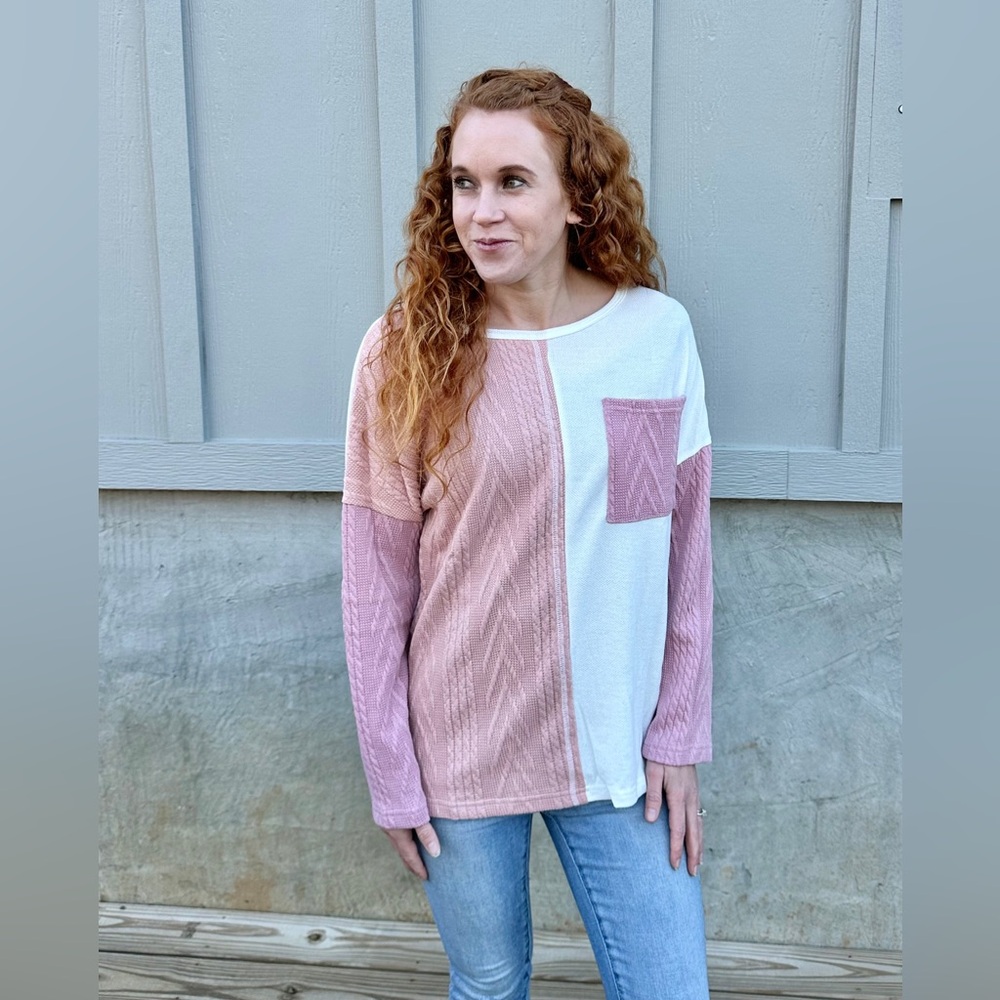 Lovestruck Pink ColorBlock Longsleeve